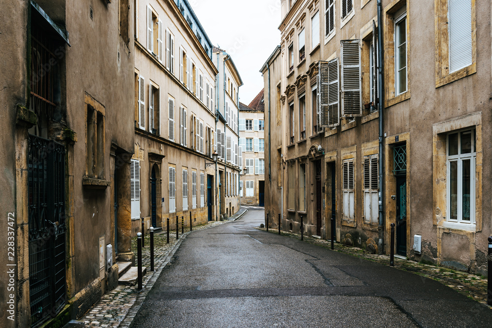 Street view of downtown in Metz, France