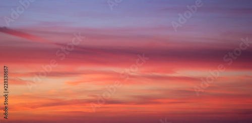 Sunset orange blue pink sky with clouds  © Artem Rodionov