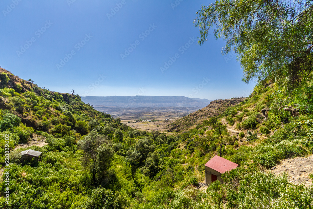 mountains, fields and hills in the highlands of Lalibela, Ethiopia mountains, fields and hills in the highlands of Lalibela, Ethiopia
