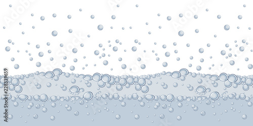 Boiling water or air bubbles in water 2d seamless pattern.