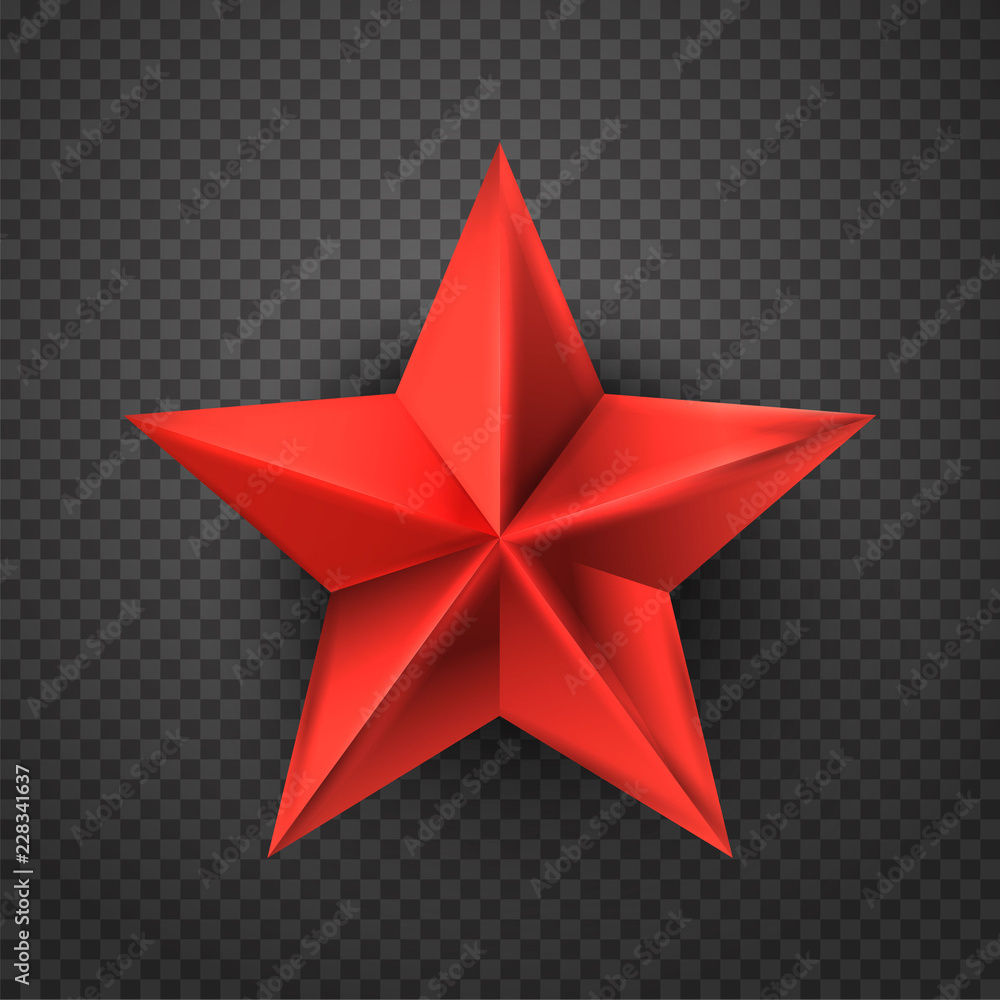 Obraz premium 3D star. Vector illustration in grey background.