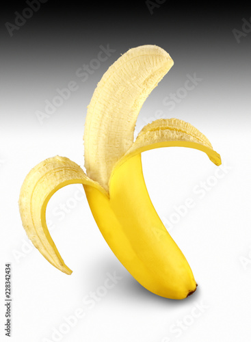 SINGLE PEELED banana ON GRAD