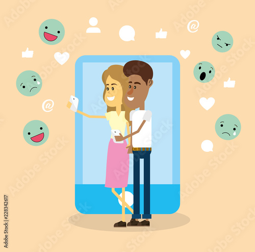 Couple on social networks