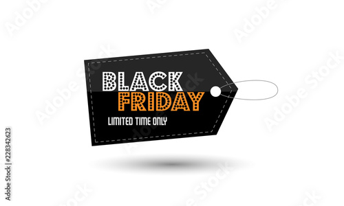 Black Friday sale price label design template. Vector illustration of Black Friday promotion label concept