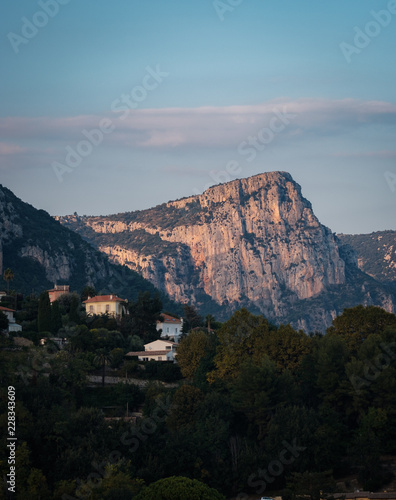 Provencal mountain at sunset