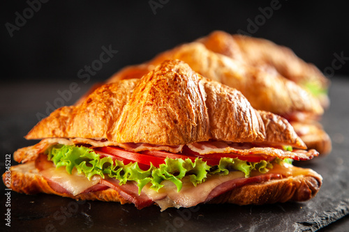 Classic BLT croissant sandwiches