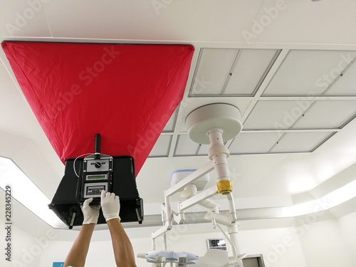 Air flow test for VAV ( Variable Air Volume) and calculating air change rate.