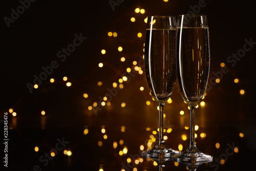 Champagne on a dark background.