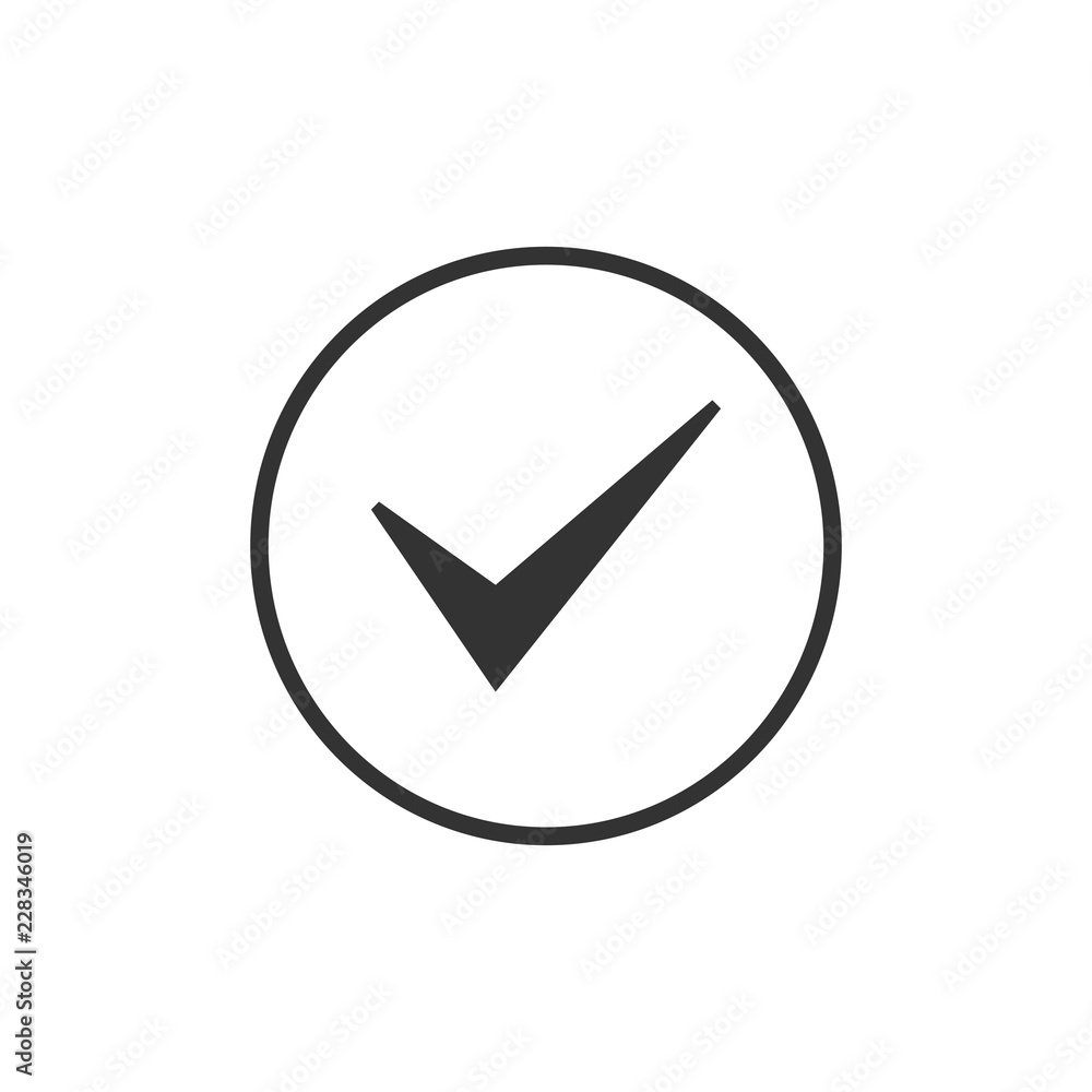 Check, circle, tick icon. Vector illustration, flat design. Check, circle, tick icon. Vector illustration, flat design.