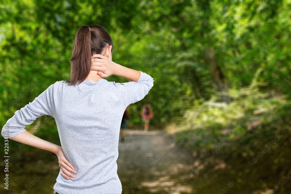 Free Happy Woman Enjoying Nature. Back view Free Happy Woman Enjoying Nature. Back view