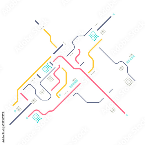 Digital geometric data network  elements abstract background