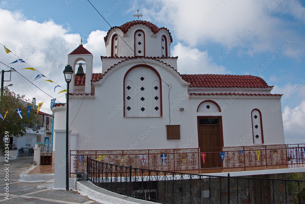 Obraz premium Church in mountain village Piles on Karpathos in Greece