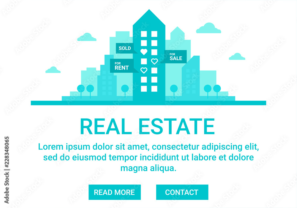 Real estate concept for website headers and social media posts.