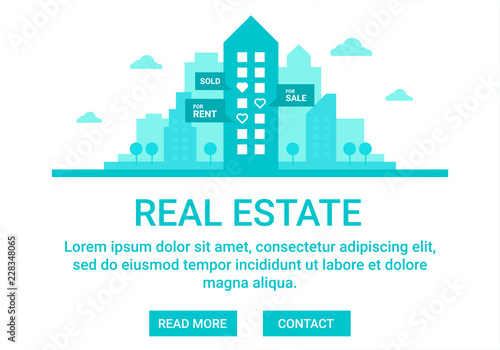 Real estate concept for website headers and social media posts.