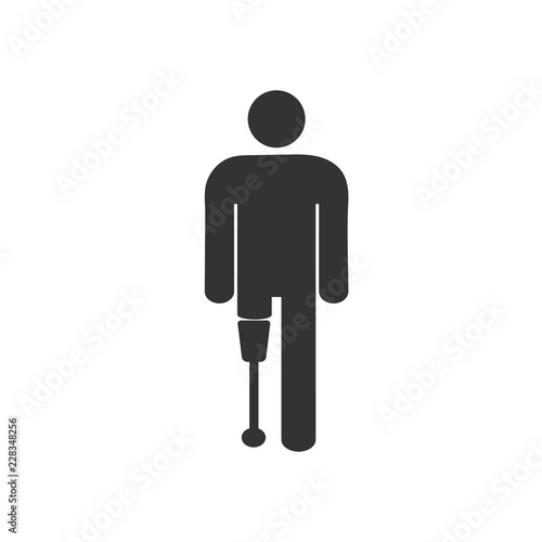 Amputee disabled man