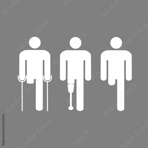 Amputee disabled man