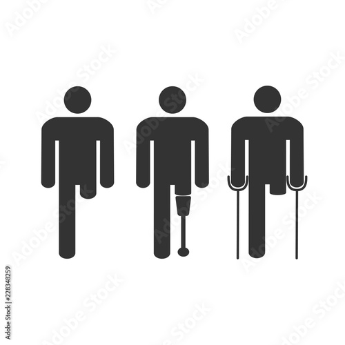 Amputee disabled man