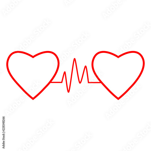 Wallpaper Mural Cardio, heart, heart beat icon. Vector illustration, flat design. Torontodigital.ca