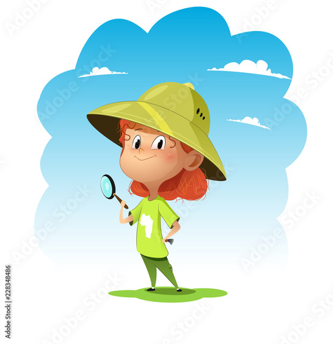 Girl archaeologist vector