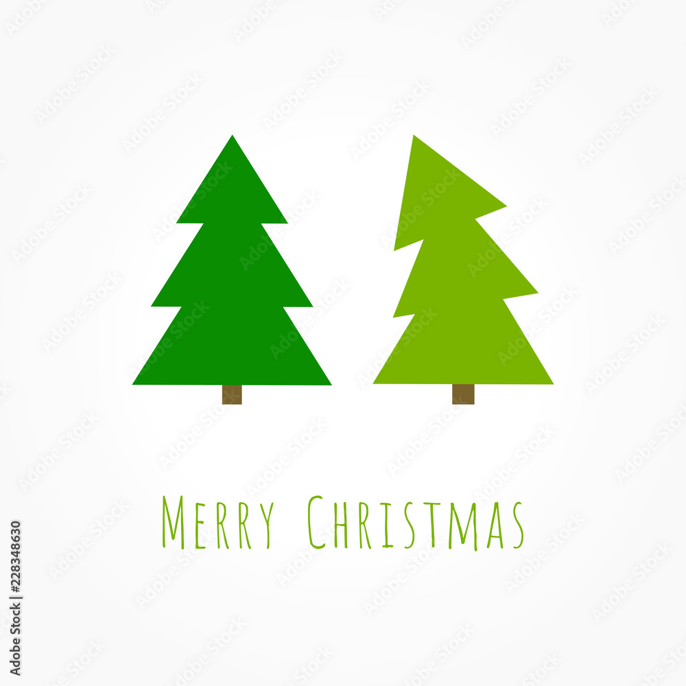 Two green Christmas trees card Two green Christmas trees card