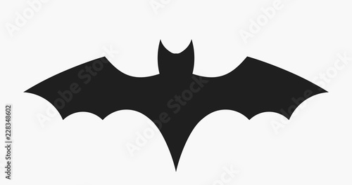 Black bat icon Fototapet