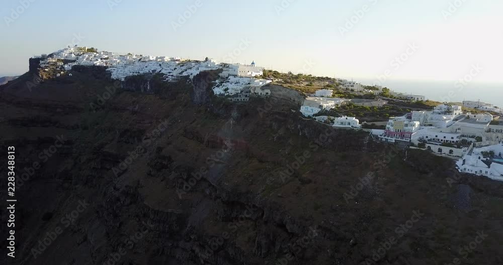 Santorini Buildings on Cliffs Aerial Greece 53 Hotels Shops Pools Sunset Santorini Buildings on Cliffs Aerial Greece 53 Hotels Shops Pools Sunset