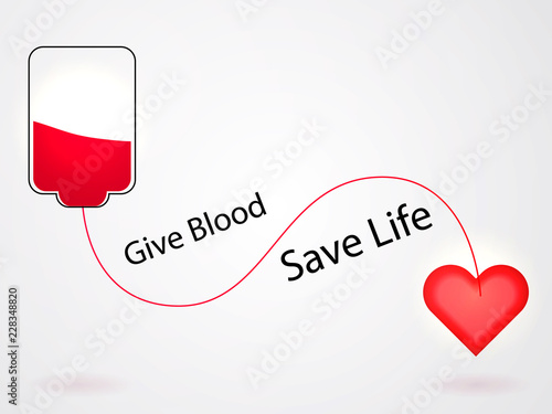Blood transfusion. Give blood save life concept. Vector illustration.