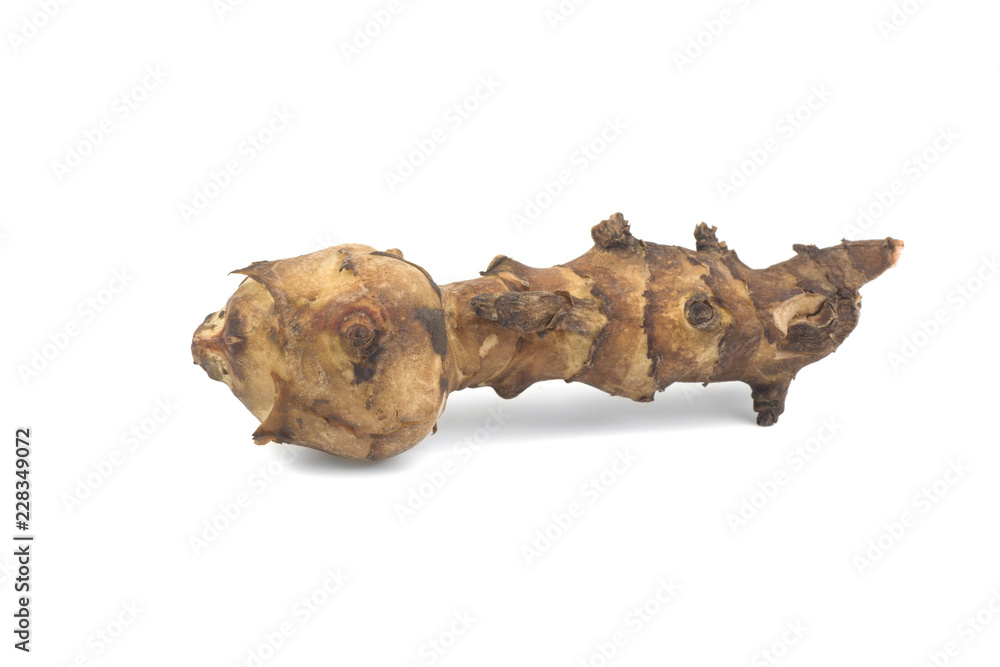 Jerusalem artichoke on a white background
