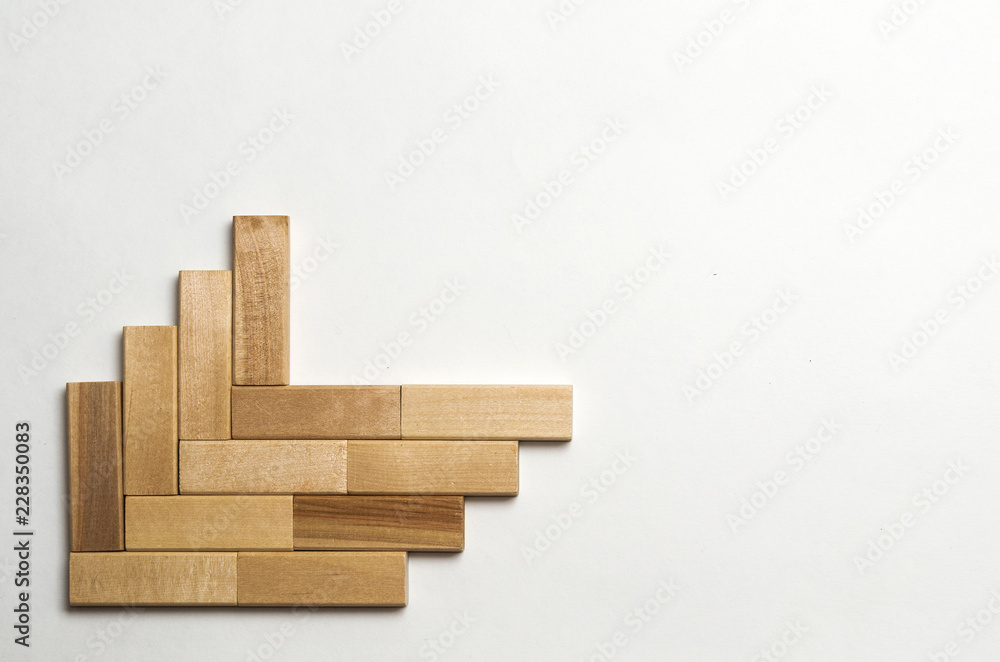 A set of bars of children's designer folded angle on a white plane, ready to use, creative game copy space. A set of bars of children's designer folded angle on a white plane, ready to use, creative game copy space.
