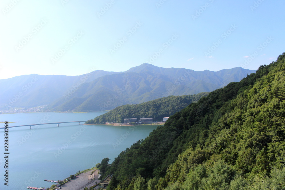 View of Kawaguchiko lake. Looking from the Ropeway.