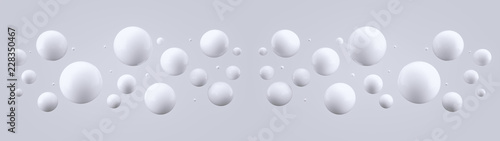 Obraz na plátně Shiny balls with different size on simple gradient background