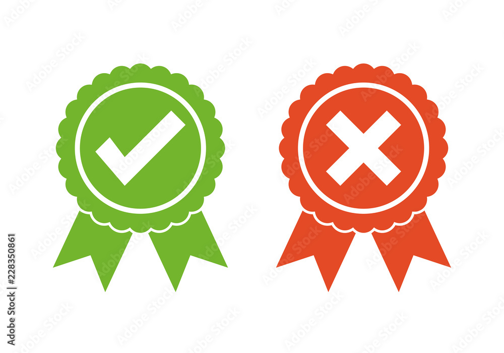Check mark vector. green check mark and red cross. Check mark vector. green check mark and red cross.