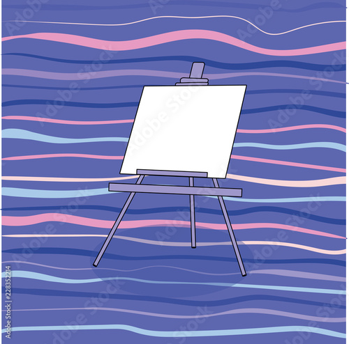 easel with blank canvas