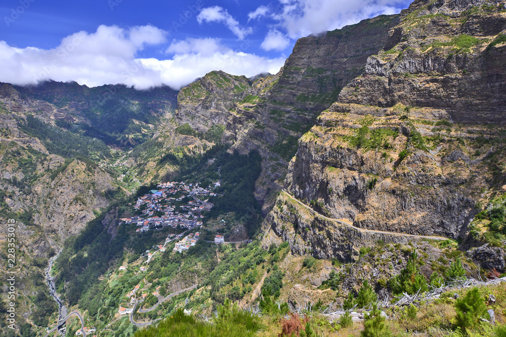 Valley of the Nuns, small cozy village Curral das Freiras in mountains of Madeira Island, Portugal