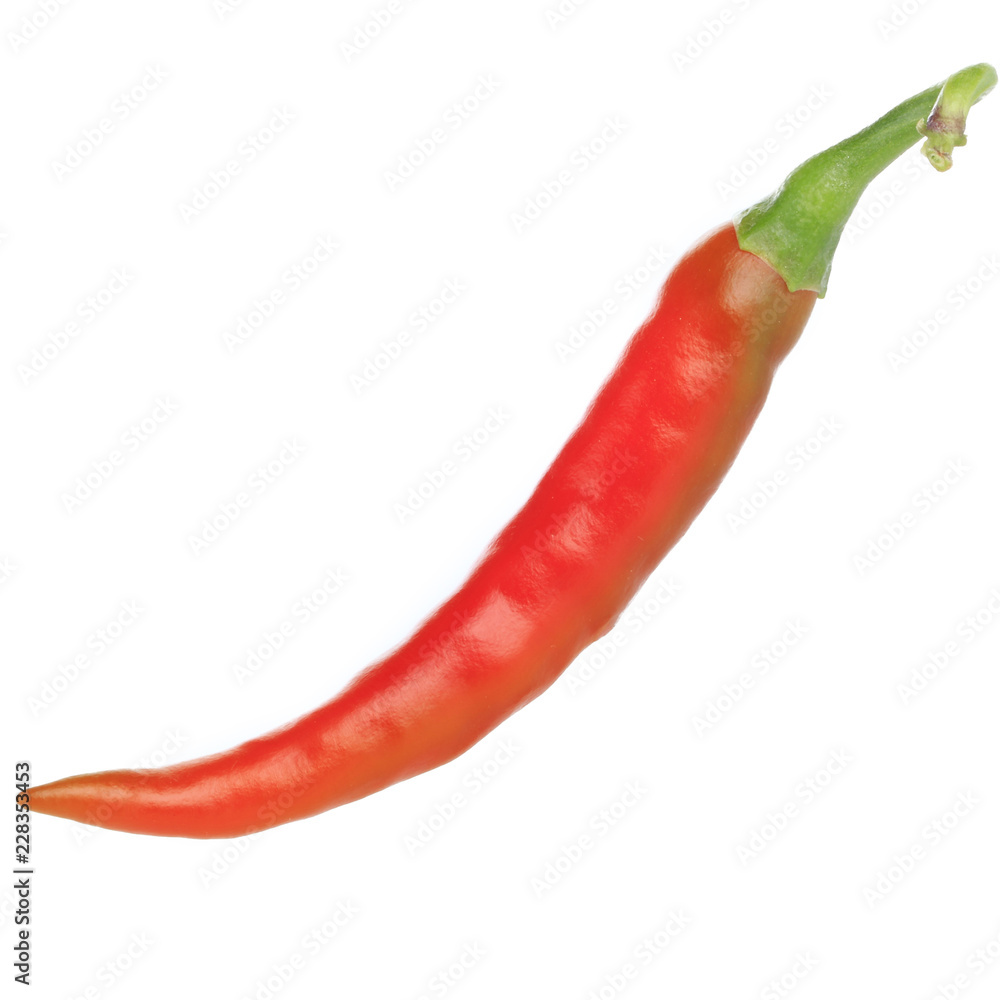 red hot chili pepper isolated on white background