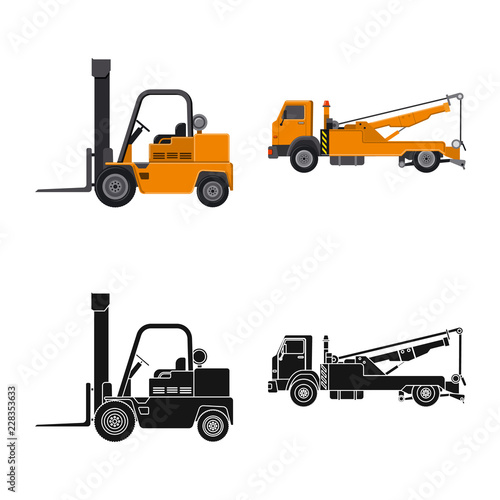 Vector design of build and construction symbol. Set of build and machinery stock vector illustration.