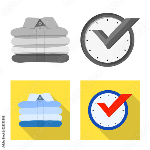 Isolated object of laundry and clean sign. Set of laundry and clothes vector icon for stock.