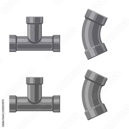 Vector illustration of pipe and tube icon. Collection of pipe and pipeline vector icon for stock.