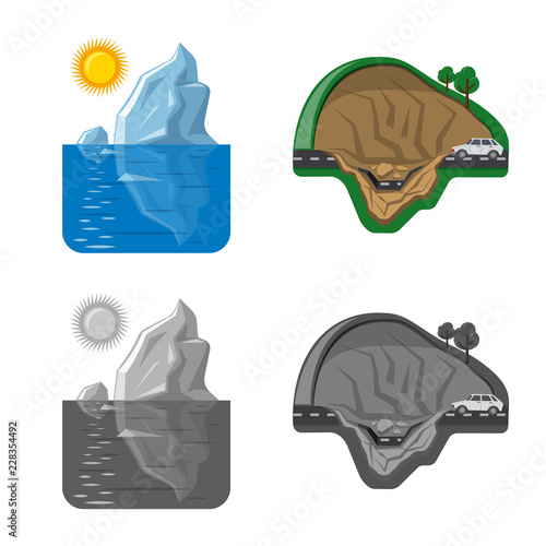 Isolated object of natural and disaster symbol. Collection of natural and risk vector icon for stock.
