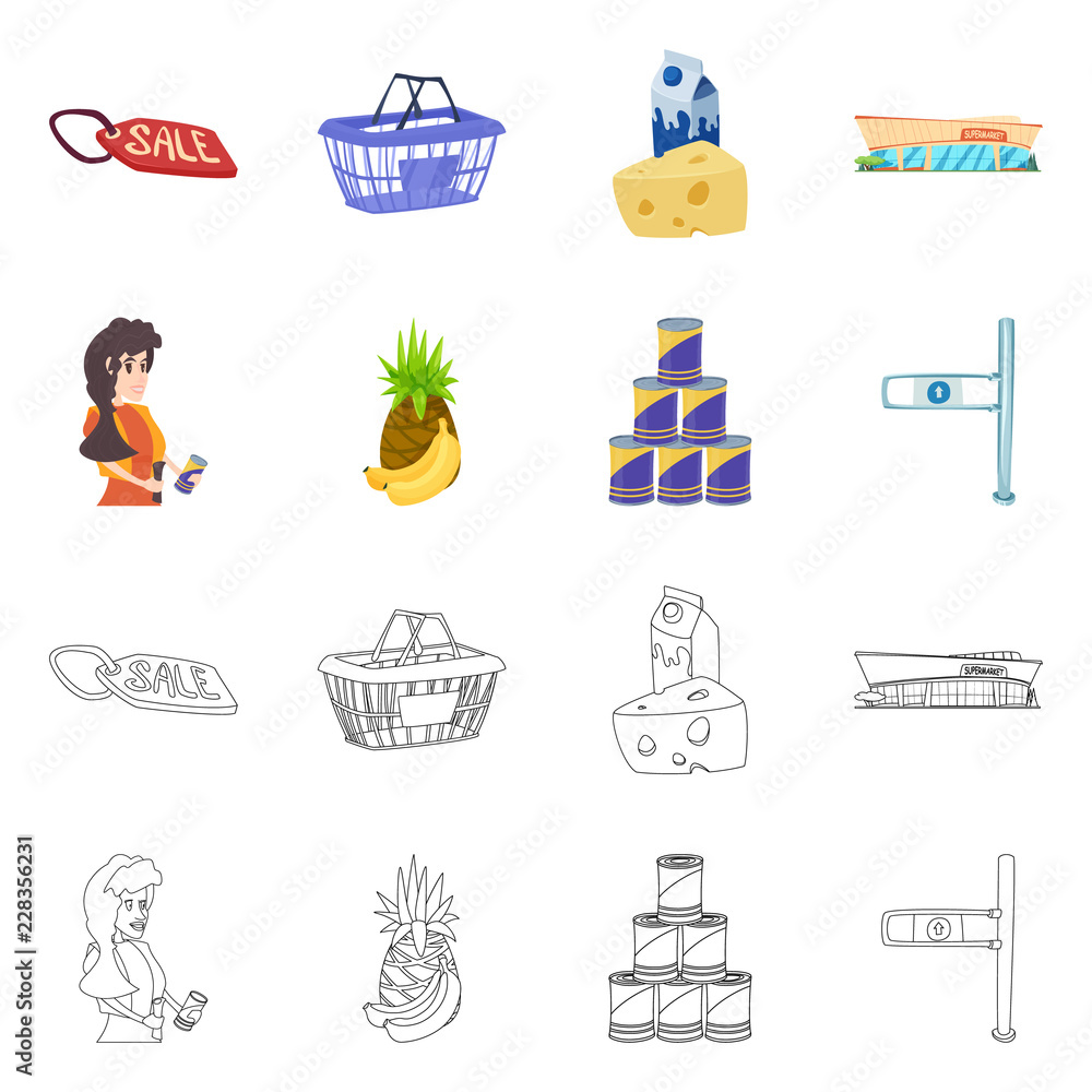 Isolated object of food and drink logo. Set of food and store stock vector illustration. Isolated object of food and drink logo. Set of food and store stock vector illustration.