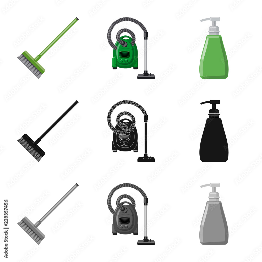Vector illustration of cleaning and service symbol. Set of cleaning and household stock vector illustration. Vector illustration of cleaning and service symbol. Set of cleaning and household stock vector illustration.