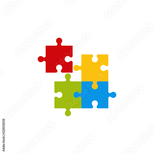 Puzzle baby toy in flat design. Vector cartoon illustration.