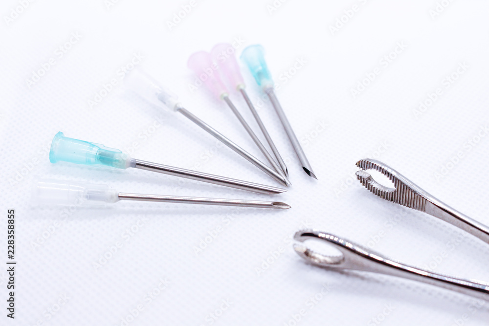 Cannula. Isolated on white of medical needle. Macro shot Cannula. Isolated on white of medical needle. Macro shot