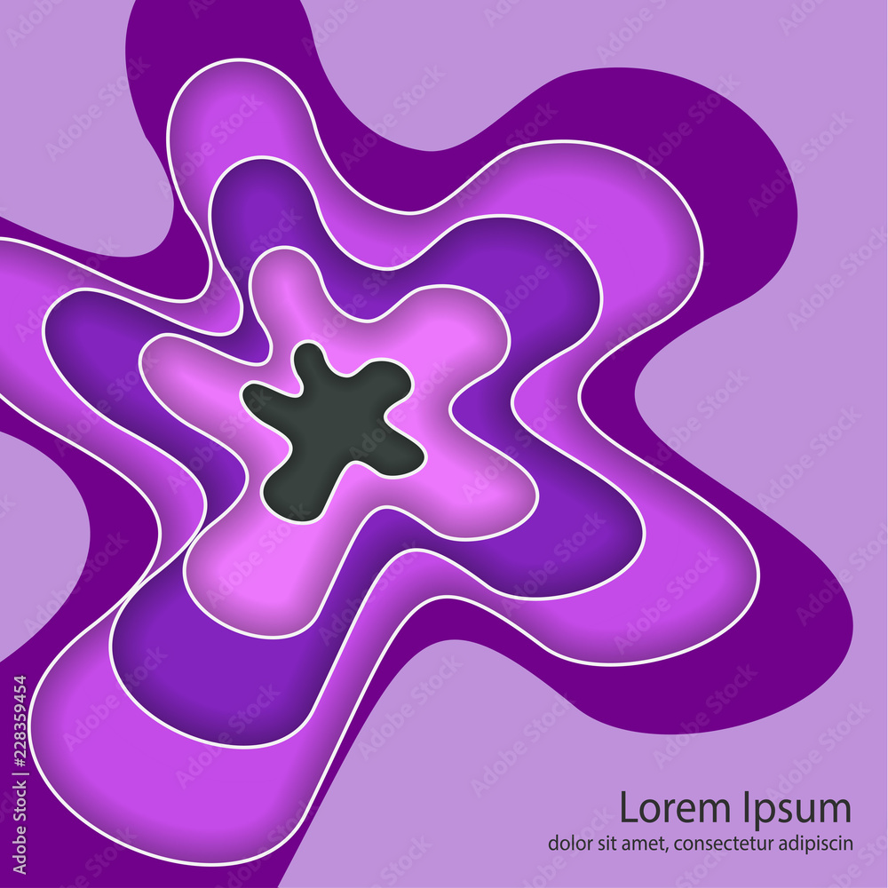 Obraz premium Abstract pattern of layers, wavy shapes and lines. Template for text and message. Modern design. Vector illustration.