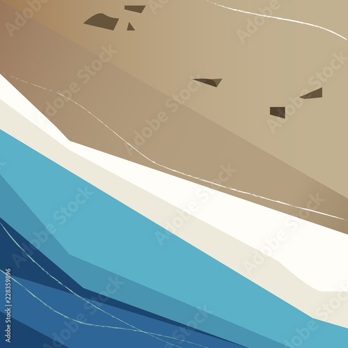 Flowing waves in flat style, abstract illustration