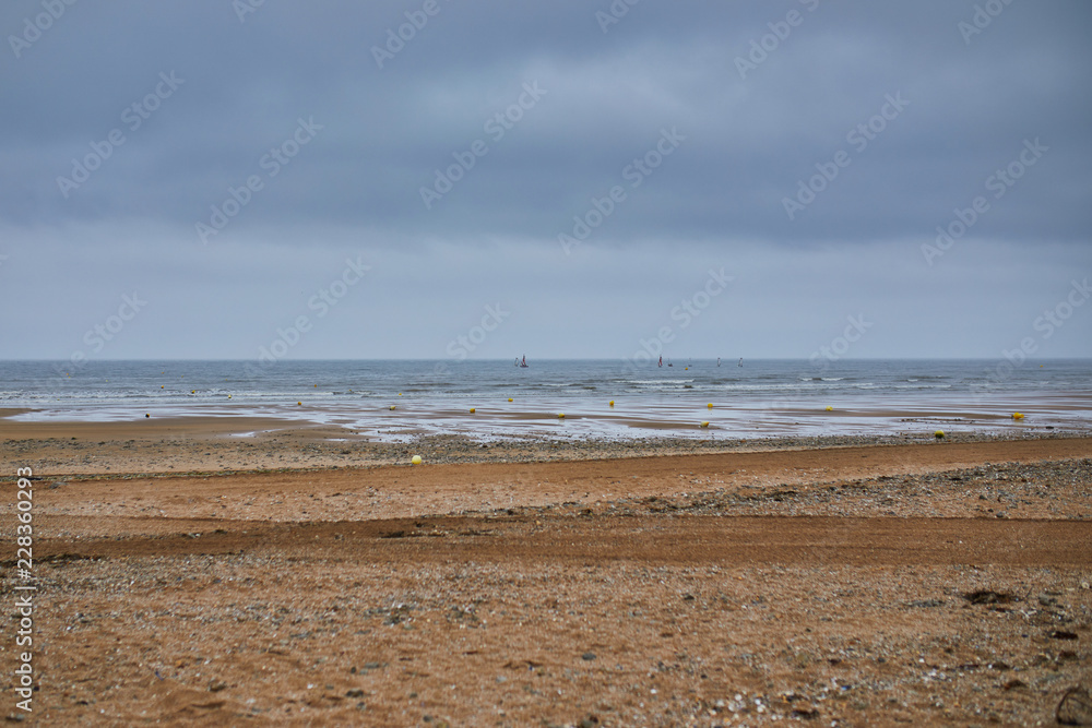 Sand beach at low tide Sand beach at low tide
