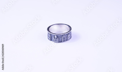 ring on a white background depicting the temple