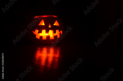 Halloween pumpkin with candle - dynia na Halloween