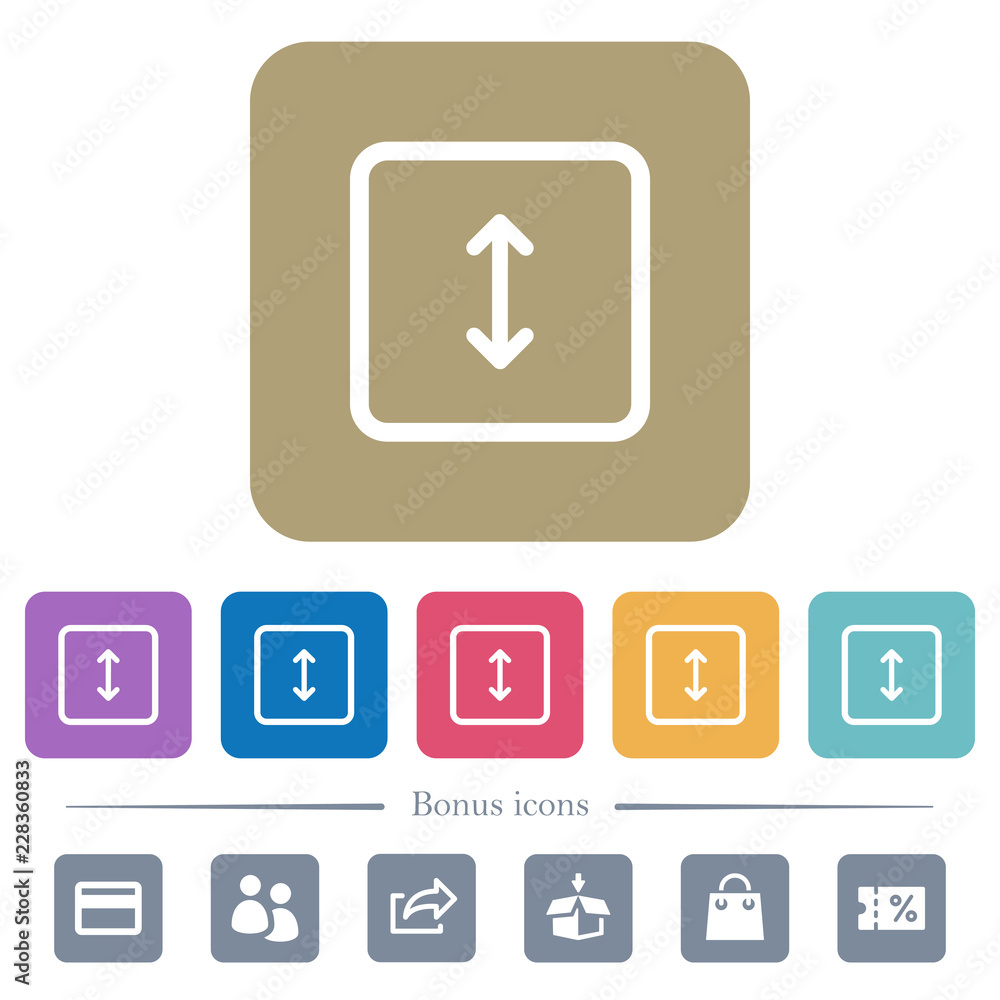 Adjust object height flat icons on color rounded square backgrounds Adjust object height flat icons on color rounded square backgrounds