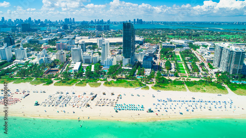 Aerial view of Miami Beach  South Beach  Florida  USA. 